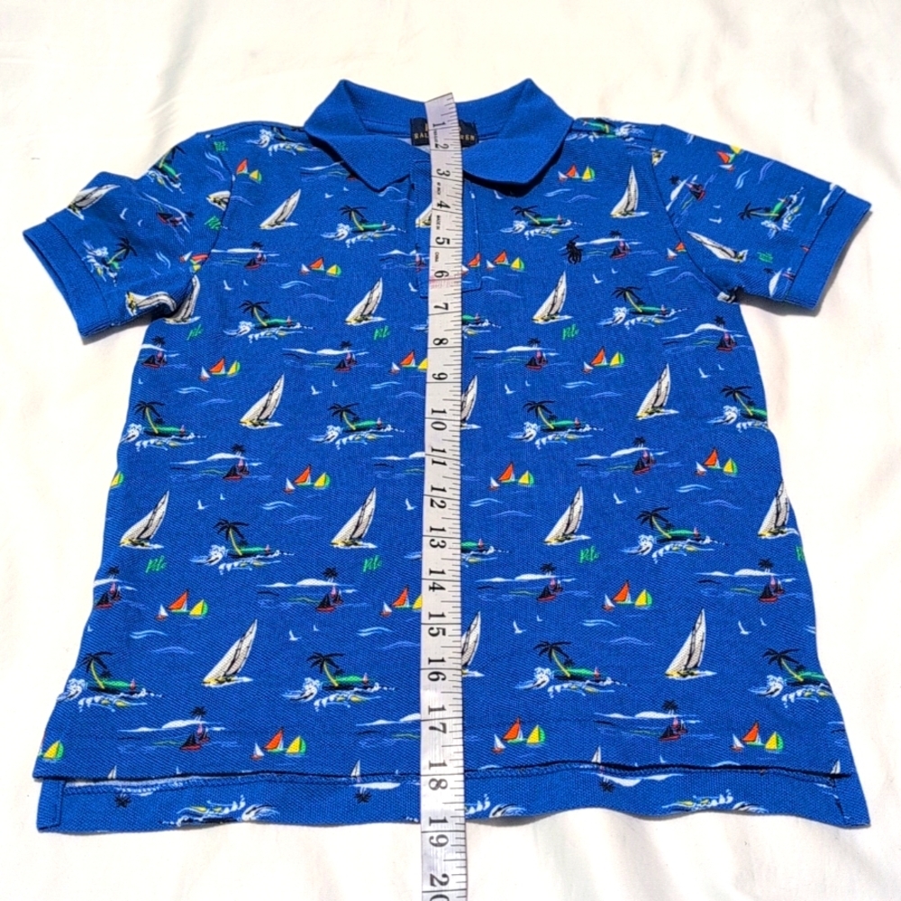 Sailboat Cotton Mesh Polo Shirt size 5.